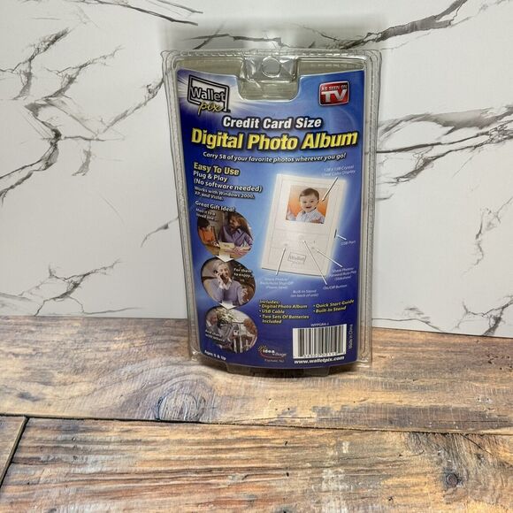 Digital Photo Album White Credit Card Size Wallet Pix Sealed New As Seen On TV - Picture 2 of 6